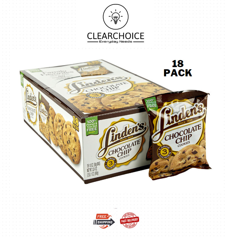 NEW Linden’s Chocolate Chip Cookies, 3 ct./18 pk – Kosher Chocolate Chip Cookies