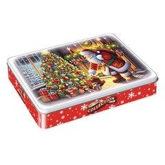 Assorted Cookies Tin 5.3 Oz (150g) – Santa & Christmas Tree Gift Tin, Pure Bu…