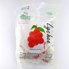 CHEWY MILK FRUIT CANDY THAI DESSERT LYCHEE FLAVOR HAOLIYUAN BRAND 67g.