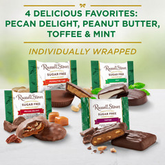 Russell Stover Sugar-Free, 4 Flavor Mix, Bulk Chocolate Candy Bars (1 Pound)