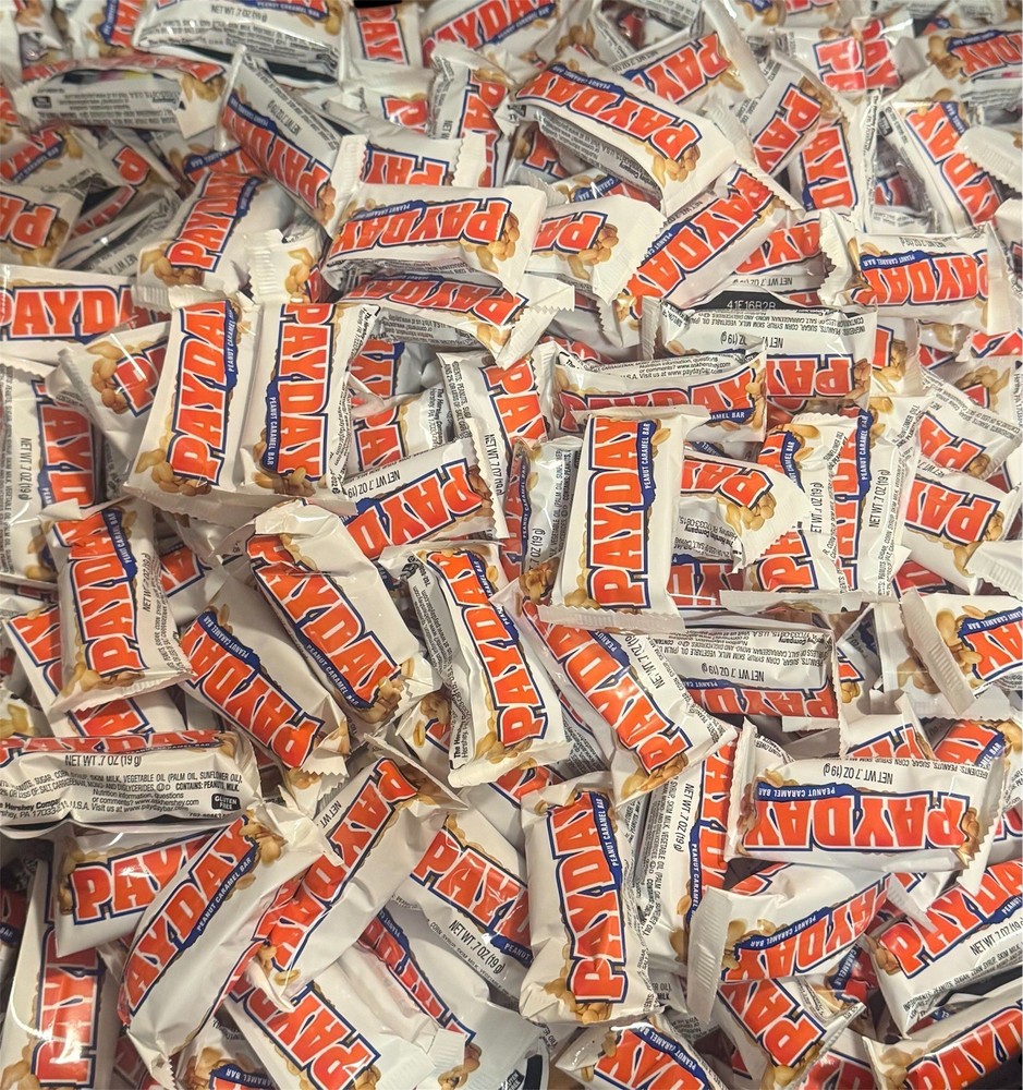 2 Lb Payday peanut Butter Caramel Candy Bar -40 Individually Wrapped Pieces .