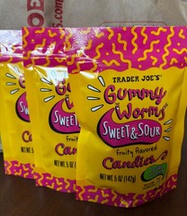 4Pack Trader Joe’s Sweet & Sour Gummy Worms Candies Gummies Zero Sugar❗️