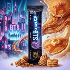 OREO x BTS Brown Sugar Pancake Flavor Creme Cookies, 4 Pack, 4 Cookie Trays, Pur