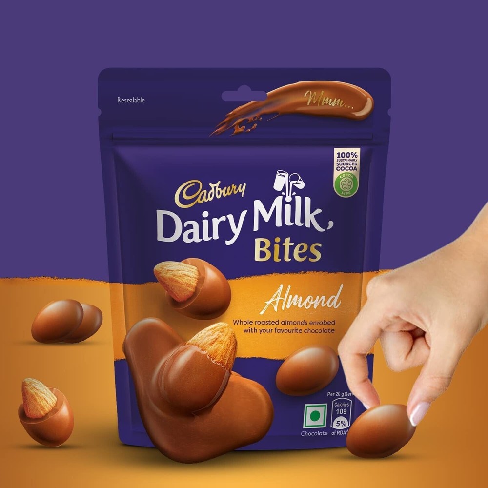 pack 4 Cadbury Dairy Milk Bites Almonds, 40 g pack of 4 piece free shipping