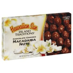 6 PACK HAWAIIAN SUN ISLAND TRADITIONS CHOCOLATE COVERED MACADAMIA NUTS