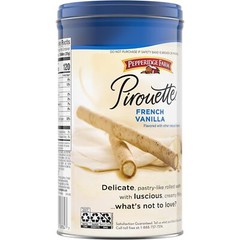 Pepperidge Farm Pirouette Cookies French Vanilla Flavored Wafers 13.5 Oz Tin