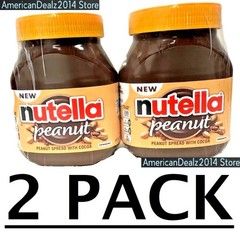 2 PACK – Nutella Peanut Spread, 26.5 oz (Total 53 oz) Breakfast, Lunch