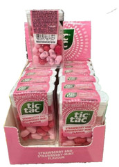 Tic Tac Strawberry & Strawberry-Mint Flavour Candies 14.5g T30 12 Pcs – 1 Box