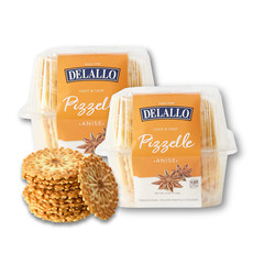 DeLallo Anise Pizzelle Cookies, Light Waffle Texture, Italian Baked (2-Pack)