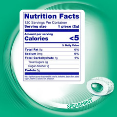 Mentos Pure Fresh Spearmint Sugar Free Gum Xylitol 120 Count Bag