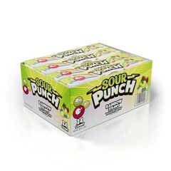 Straws, Rainbow Fruit Flavors, Chewy Sweet & Sour Candy, 2oz Tray 24 Pack