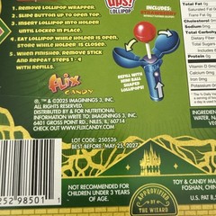 Wicked Pop Ups Lollipop & Gummy Bands Candy 20 Count Green Apple & Strawberry