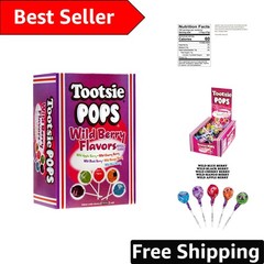 100 Count Assorted Tootsie Pops – Gluten Free Wild Berry Lollipops for All Ages