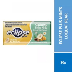 New Eclipse Plus Loquat Pear Tin 30g x 16’s Soothing Herbal Mints