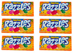 tropical razzles candy/gum 1.4oz 6pk