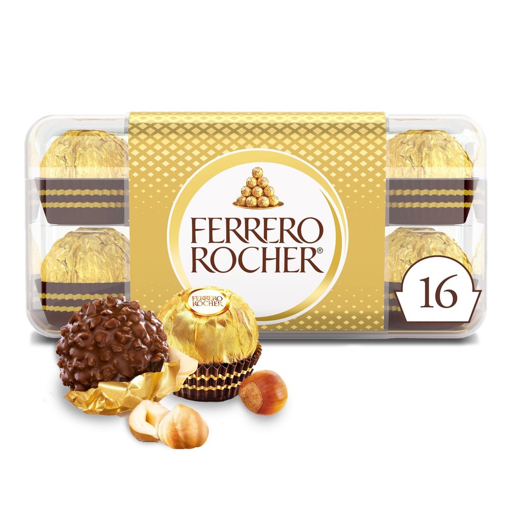 Ferrero Rocher Gourmet Hazelnut Milk Chocolate 16 Count (7 oz) (Pack of 1)