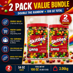 2 Pack Skittles Bite Size Candies, Original, 54 oz