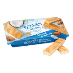 Ukrainian Sweets ROSHEN Crispy Flavorful Wafers Coconut and Almond 216g 7.6oz