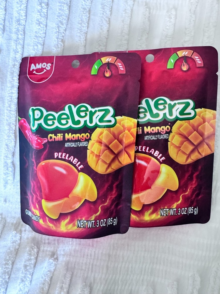 AMOS Peelerz Chili Mango Gummy Candy – 3 oz – VIRAL – TikTok Trending – LIMITED