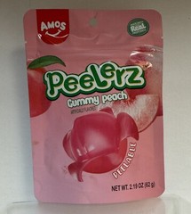 Amos Peelerz Gummy Peach Peelable Gummies TikTok Viral Candy 2.19 oz REAL FRUIT