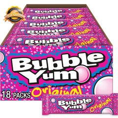 Chewy Bubble Gum Packs Classic Fruity Candy Bulk Snack Bags 18 Count