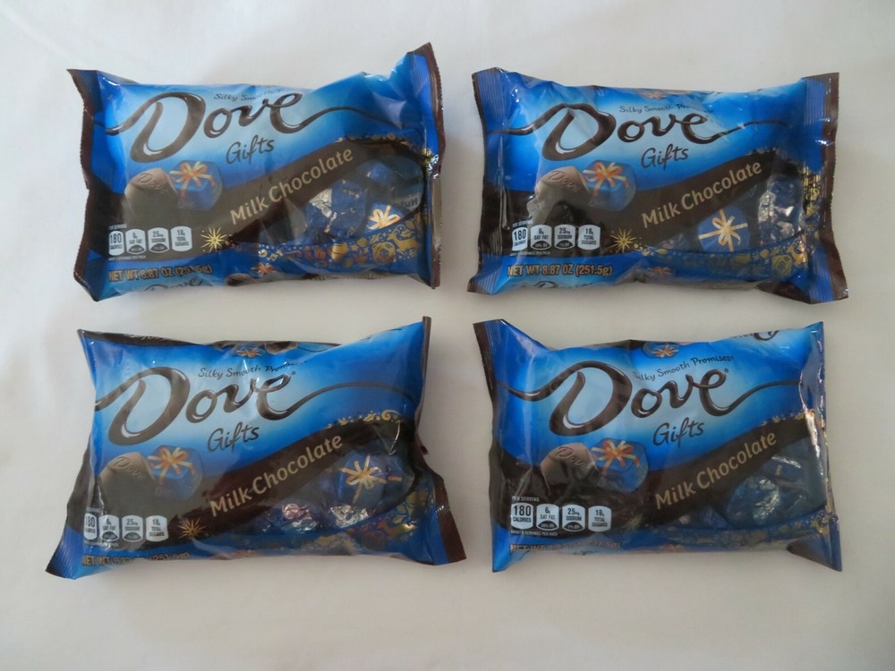 (4) Bag Lot Of Dove Gifts Silky Smooth Promises Milk Chocolate 8.87 Oz Each