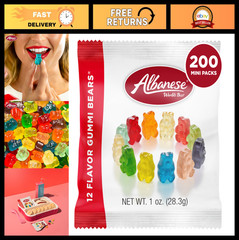 12 Flavor Gummy Bears – Low Sodium, Fat Free, Gluten Free Candy – 1oz Bag (200 P