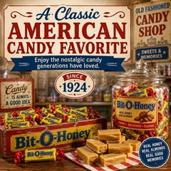 Bit O Honey 2 Pound Classic Retro Bulk Candy Bit-O-Honey