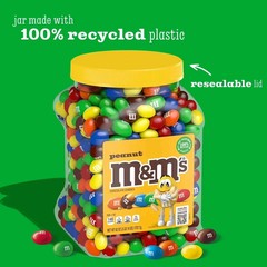 M&M’S Peanut Milk Chocolate Candy Bulk Jar 62 oz