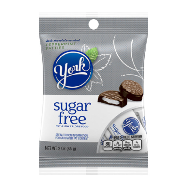 YORK PEPPERMINT PATTIES SUGAR FREE CHOCOLATE CANDY – 3oz. – PACK OF 8
