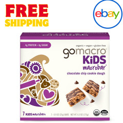 GoMacro Kids MacroBar Chocolate Chip Cookie Dough Organic Vegan 7 Count