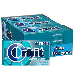 Wintermint Sugar Free Individually Wrapped Chewing Gum Mint Bulk Box , 12 Packs