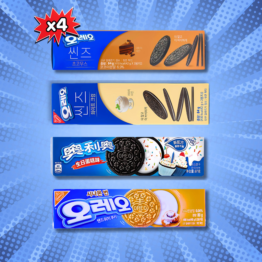 Oreo Desserts Sampler (4-Pack) | 4 Rare Asian Flavors from Taiwan and Korea
