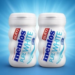2x Bottles Mentos Pure Fresh Sweet Mint Xylitol Chewing Gum | 50 Pieces Each