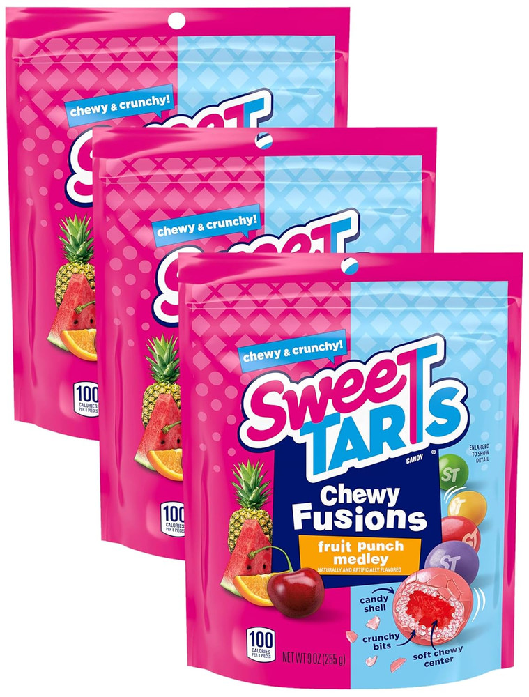 Fruit Punch Medley Chewy Candy, 9 Ounce, Pack of 3
