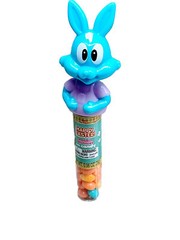 1 Blue Easter Bobbin Bunnies with Candy Jelly Beans Dispenser 0.98oz See Below