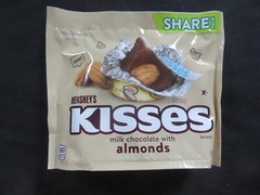 (1) Bag Of Hershey’s Kisses Milk Chocolate With Almonds 10 Oz Share Pack !