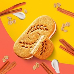 Convenient & Delicious Cinnamon Vanilla Cream Breakfast Biscuits, 30 Total Packs