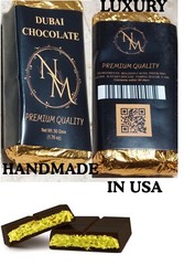 Dubai Chocolate Bar Luxury Handmade Pistachio Kataifi Dark Choclate Premium Bar