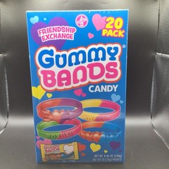 Gummy Bands Valentines Candy Bracelets, 20 Count Individually Wrapped *BB 8/2027