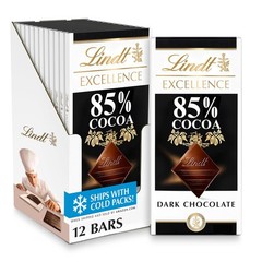 Lindt Excellence 85% Dark Chocolate Bar 3.5 Ounce 12 Count Gift Dark Chocolate