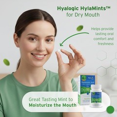 HylaMints for Dry Mouth – Sugar-Free Xylitol 60 Count (Pack of 1), White