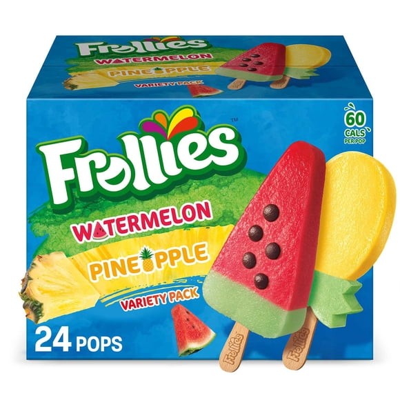 Frollies Watermelon and Pineapple Fruity Ice Pops, 2.5 fl. oz., 24 pk.