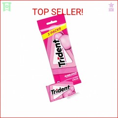 Trident Bubblegum Sugar-Free Chewing Gum, 3 Packs of 14 Pieces (42 Total Pieces)