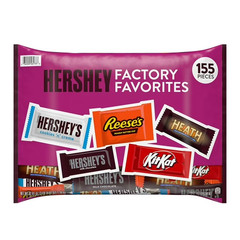 HERSHEY’S Assorted Chocolate Factory Favorites Snack Size Candy, 155 pcs.