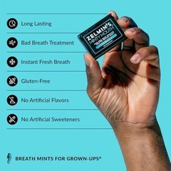 Zelmins Minty Mouth Breath Freshener – 5 Pack Long Lasting Bad Breath Treatme…