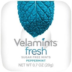 Velamints Fresh Peppermint Sugar Free Mints Tin – 28 Count (Pack of 6)