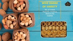 Delicious Baklava Gift Box 8.5oz – Rich Pistachios, Walnuts, Hazelnuts & Cashews