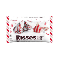 HERSHEY’S KISSES Candy Cane Flavored, Christmas Candy Bag, 9 oz