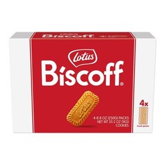Lotus Biscoff Cookies Box, 4 x 8.8oz Packs, 35.2oz Total